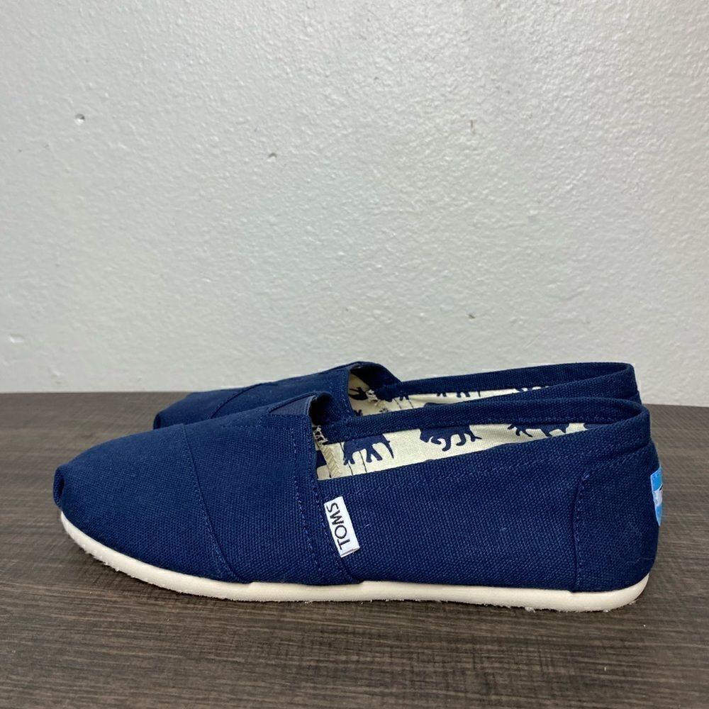 Womens Toms Canvas Classic Shoes Navy Size 7W - Picture 3 of 11